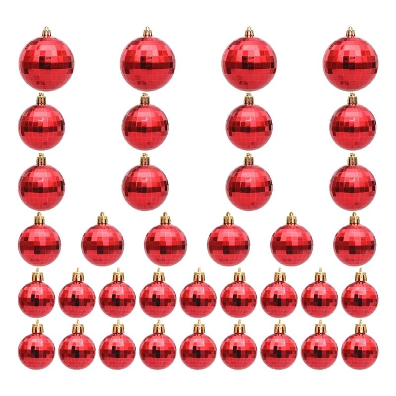 

Elegant Christmas Sphere Ornament Christmas Hanging Pendant Assorted Checkered Sphere Baubles for Home Festivities красный