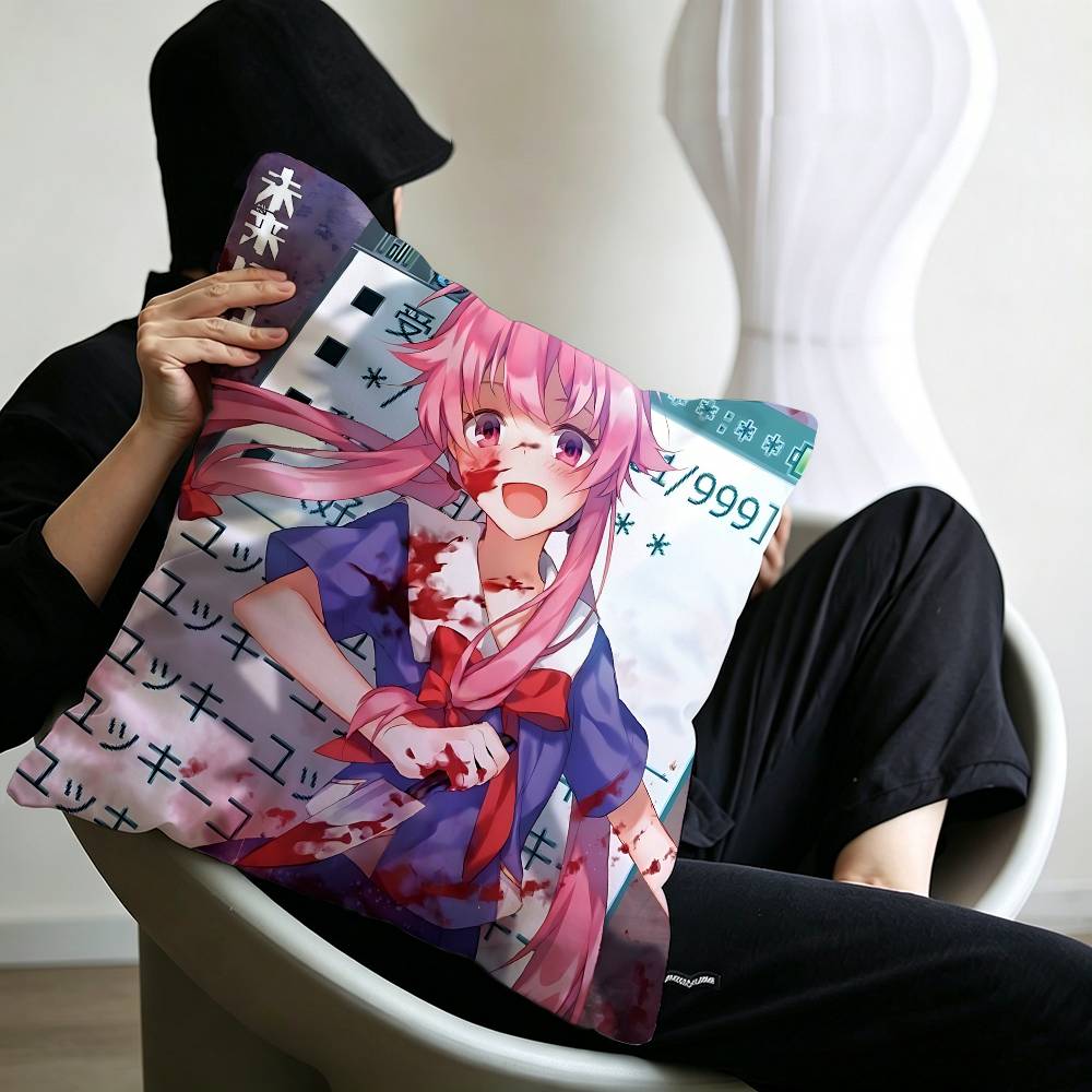 Anime F_Future D_Diary Pillow Cushion Cover Pillowcase Living Room Sofa Home Decor Customized