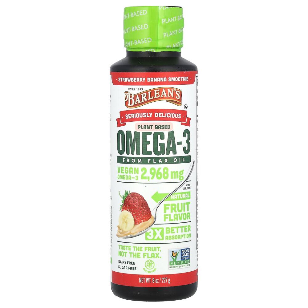 Barlean s Plant-Based Omega-3 Strawberry Banana Smoothie 227g (8oz) 227g - 1 ea
