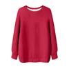 Women's Solid Color Round Neck Long Sleeved T-shirt Sweatshirt Top