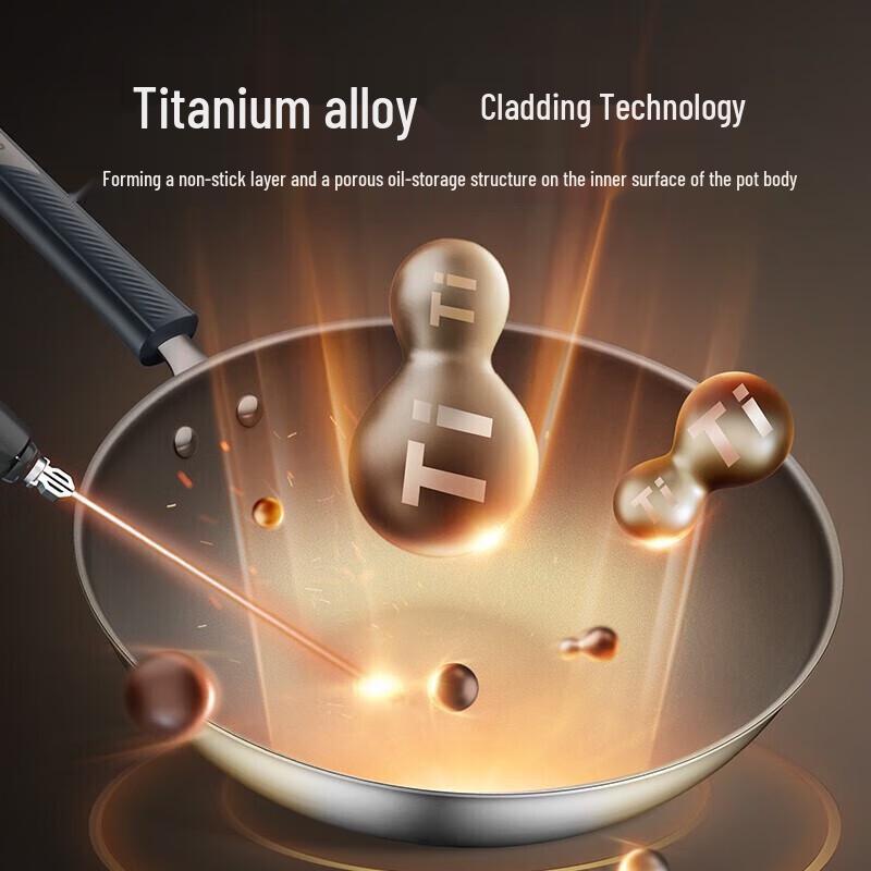 SUPOR 30cm Titanium Wok with Lid