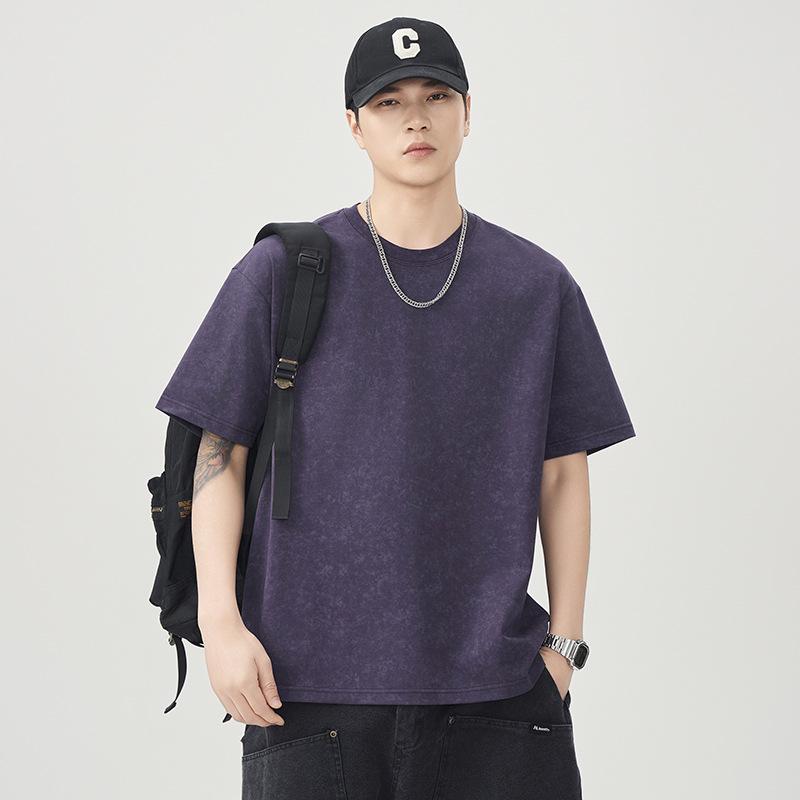 Short-sleeved T-shirt Men's Summer Dirty Top Loose Round Neck Half-sleeved Shirt