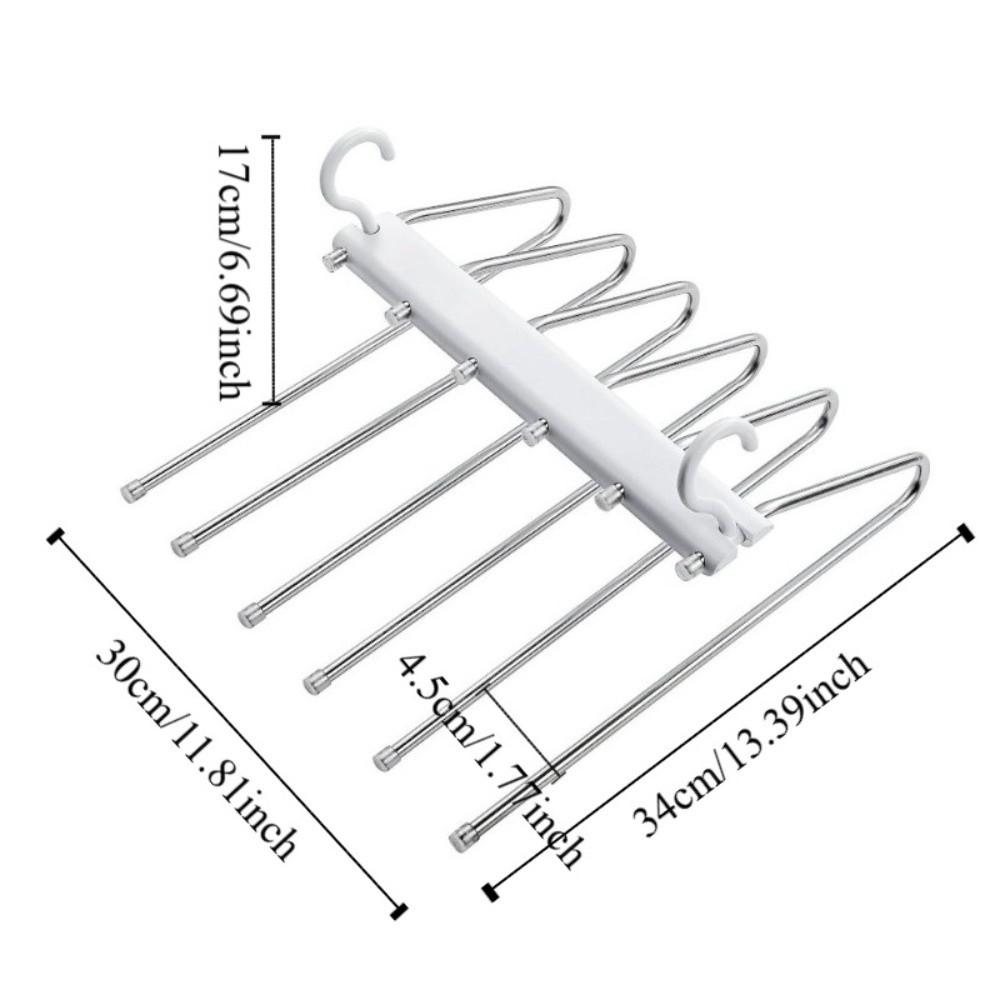 Hanging Hole Foldable Pants Hangers Stainless Steel Multifunctional Trouser Rack  Jeans