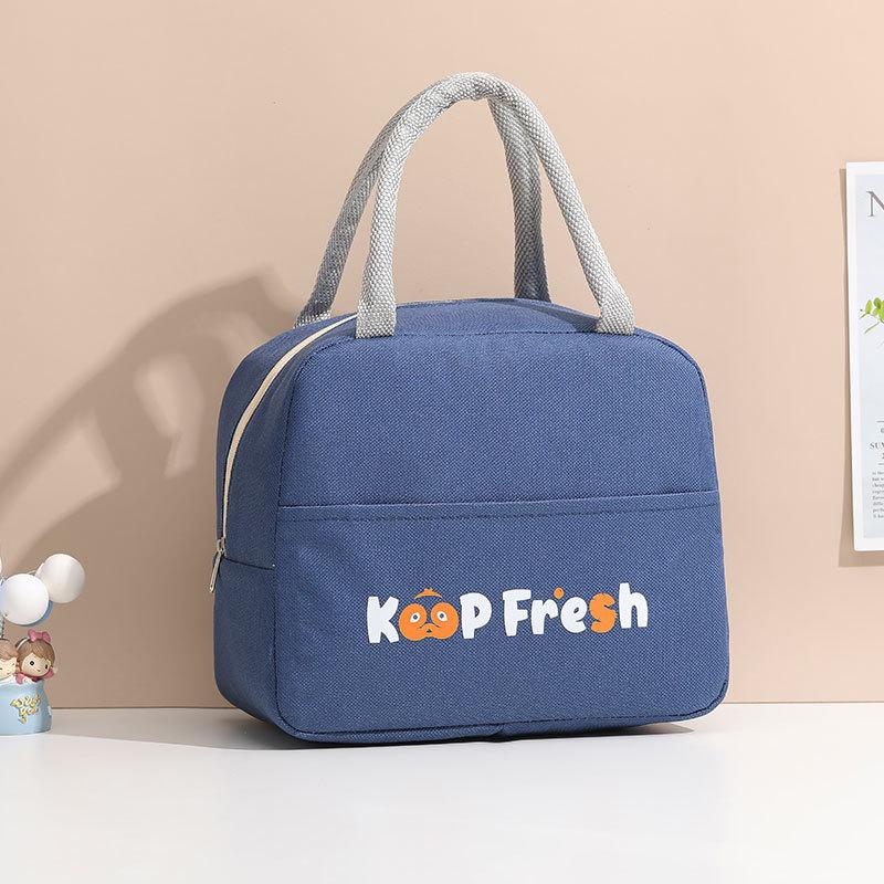 

Solid color Lunch Bag large-capacity lunch bag Women Oxford cloth Cooler Insulated Bento Box Thick aluminum insulated lunch bag темно-синього кольору