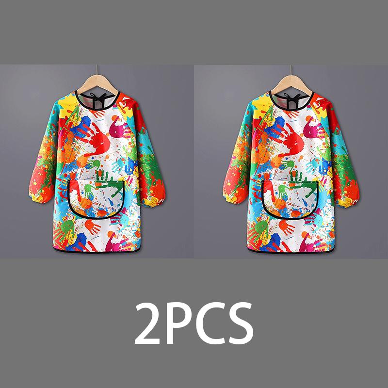 Paint Apron for Children Art Apron - Waterproof Long Sleeved Cover Children's Apron, Childrens Drawing Kindergarten WQ005