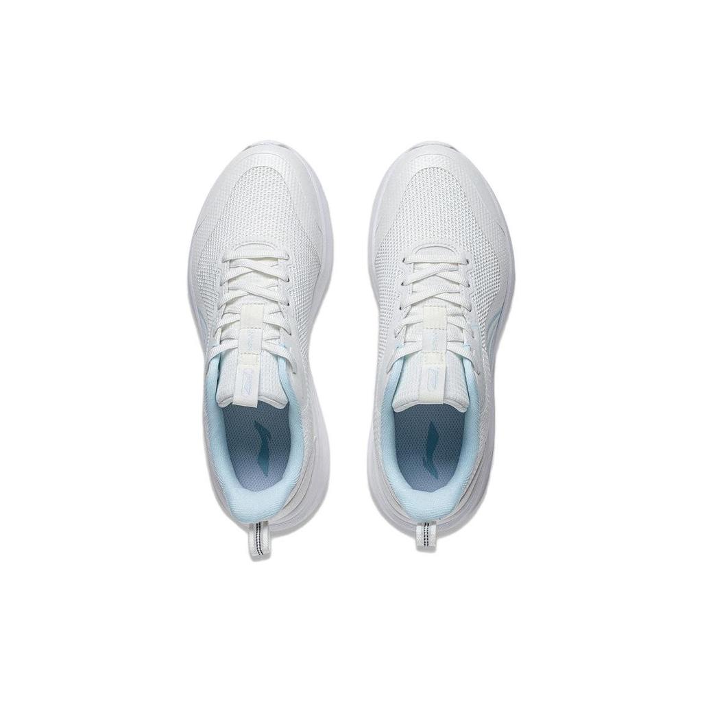 Li Ning Light Stroll Cushioning Slip Resistant Abrasion Resistant Low top Running Shoes Women's White Blue ARST064-4