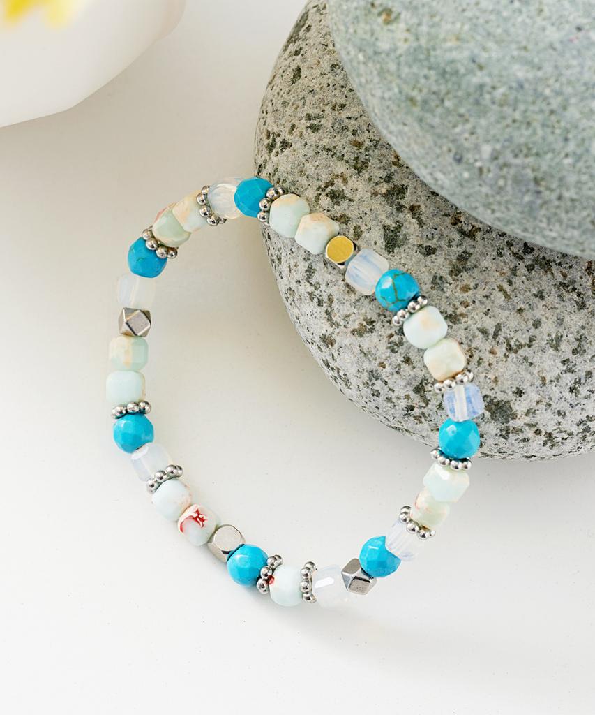 Polalita Sky Blue Mix Bracelet (Plt-Br-044_Bl)