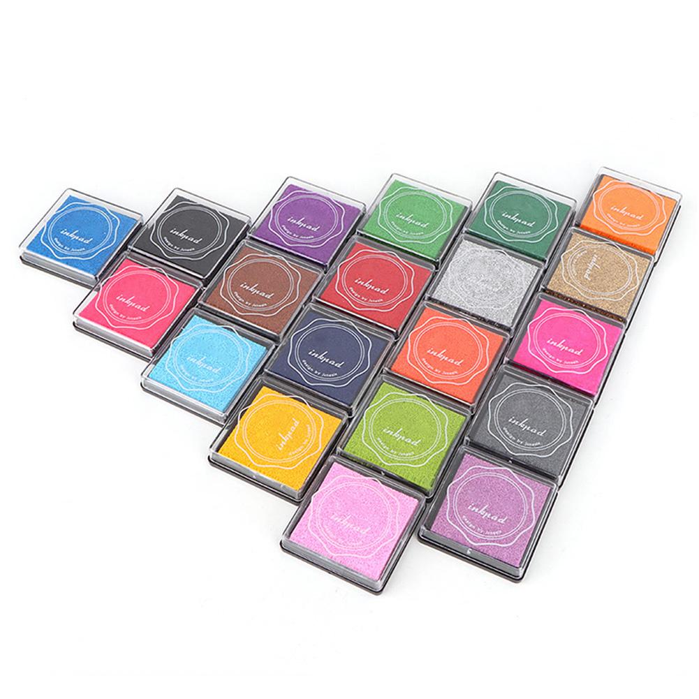 20 Colors DIY Cute Colorful Ink Pad Stamp Inkpad for Rubber Stamp Scrapbook Decoration