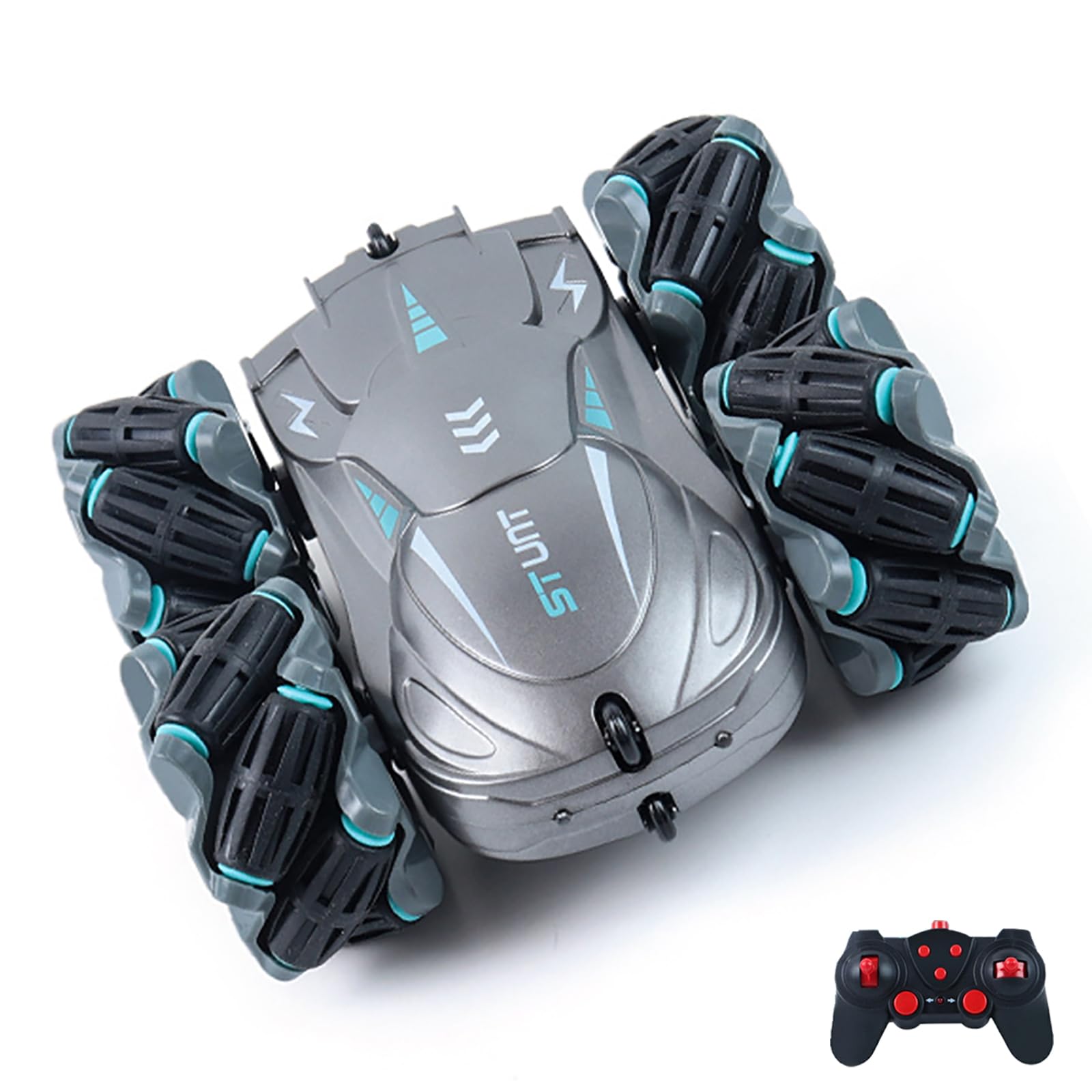 

RC Car for Kids, Off-Road Stunt Car, 4WD, 2.4Ghz, LED Lights, Double-Sided 360° Rotation, 180° Flip, USB Charging, Toy, Gift for Ages 6 and Up