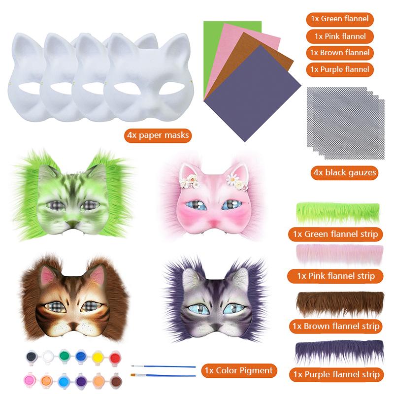 

17 шт. Маска ручной работы, нарисованная от руки, маска для маскарада, животное, кошка, лиса, вечеринка, доступно несколько вариантов