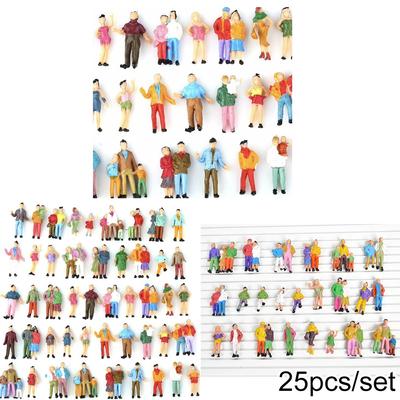25 Stück Figuren Personen 1:87 Modelleisenbahn-Passagiere