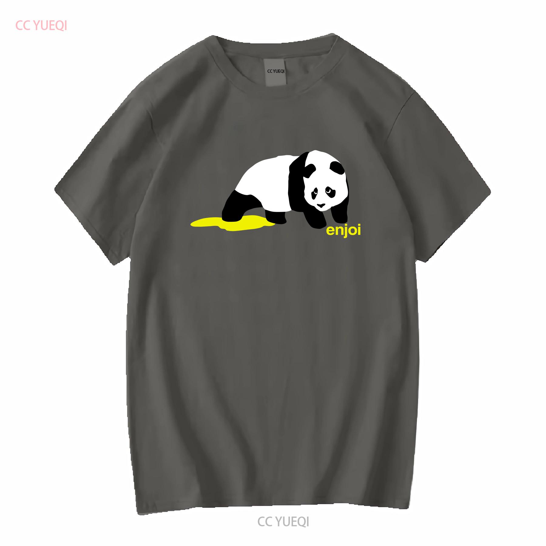 Enjoi Skateboard Panda Logo T-Shirt Größe Klein Erwachsener Dunkelgrau vintage Gewaschen Grafik Lässig Unisex Dehnbar Atmungsaktiv 2XL