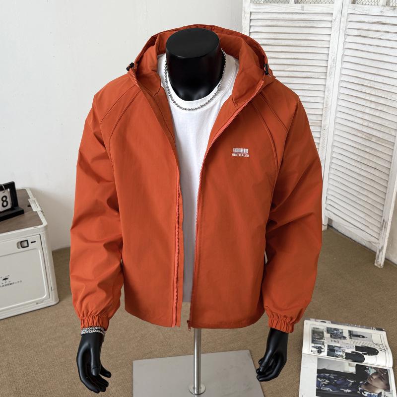 

Мужская модная ветровка с капюшоном 2025: Повседневный, свободный крой для осени/зимы 2XL оранжевый