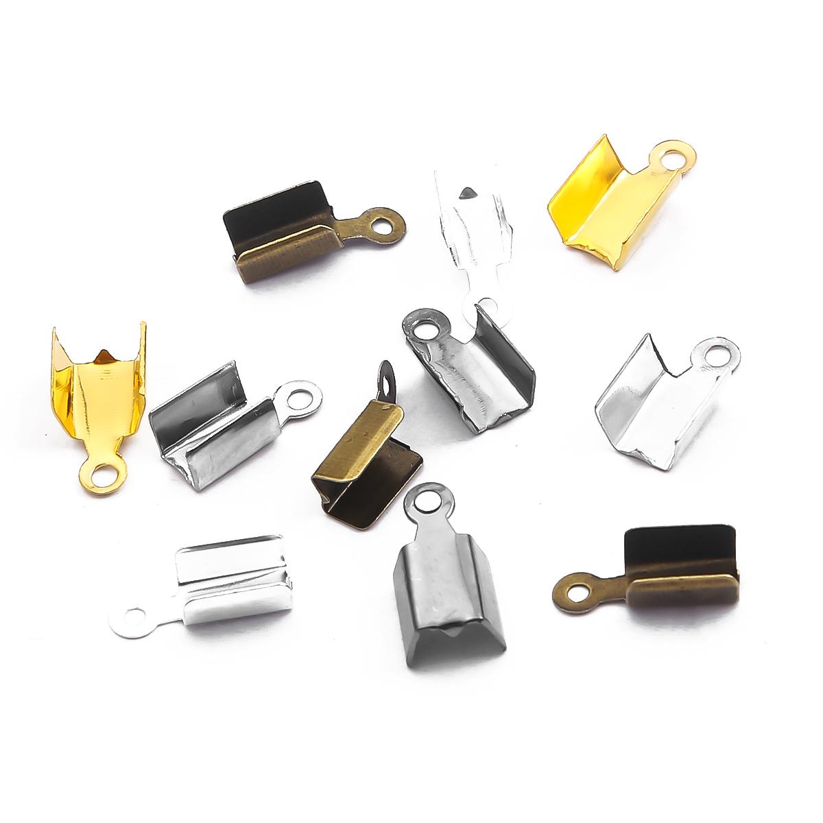 

200 шт. Залізні кінцеві затискачі Застібки Стрічка Обжимна Пряжка Ювелірні вироби Аксесуари своїми руками 3x6mm різнокольоровий