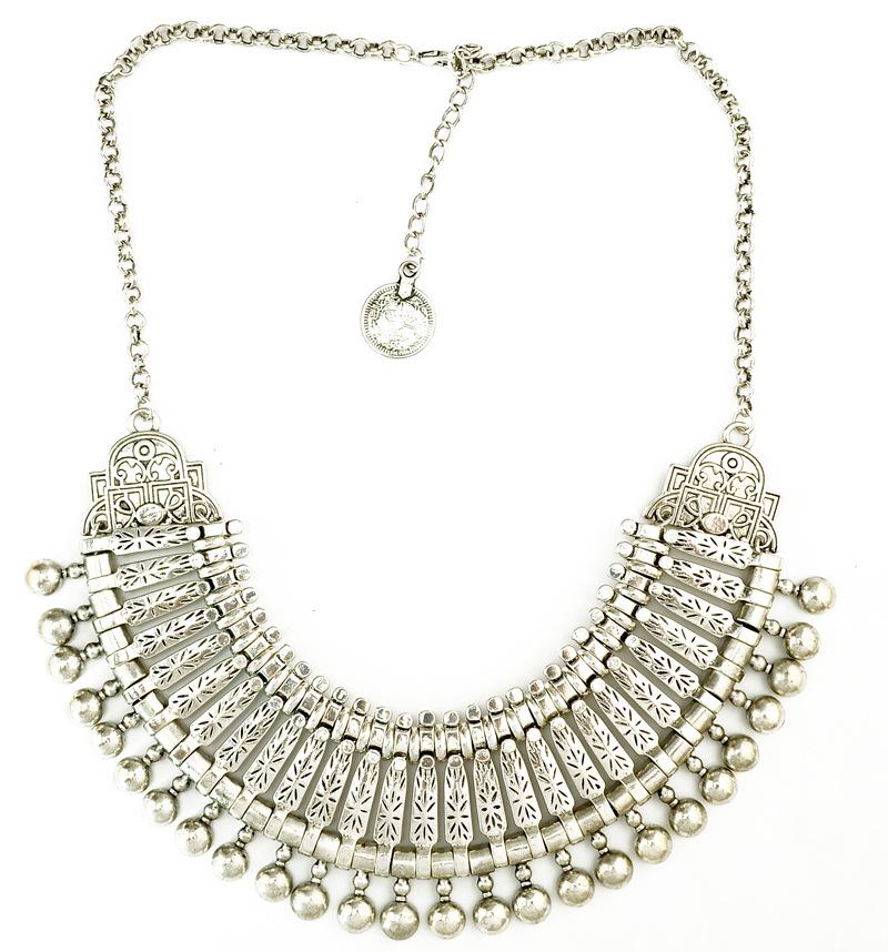 European Retro Coin-Style Half-Round Gold Silver Alloy Necklace