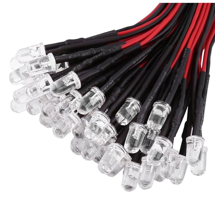3mm 5mm Vorverdrahtete LED-Diode RGB Zweifarbig Kathode Anode 20cm Draht 2V/3V/5V/6V/9V/12V/24V Hohe Intensität Helligkeit DIY Hobby