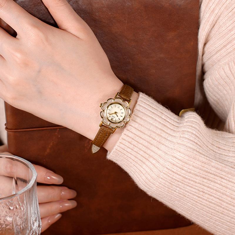 Relógio Feminino GEDI Pulseira de Couro Quartzo Relógios Femininos Luxo Vintage Nicho À Prova D'água Elegante de Pulso Feminino