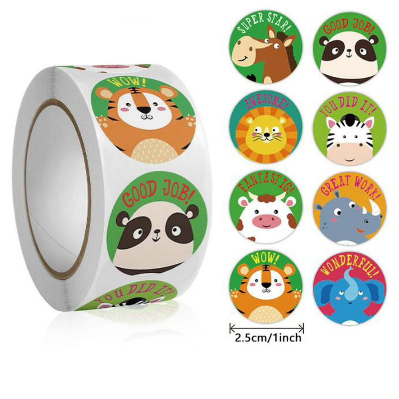 Wholesale Animal Stickers Loved By Children Early Childhood Encourage Reward Brave Favorite Cute Adhesive Labels 100Pcs