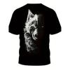 Men's 3D Print Wolf Pack Mountain Night Scene T-Shirt - Vivid Howling Wolves & Full Moon Graphic, Casual Short Sleeve Round Neck Tee