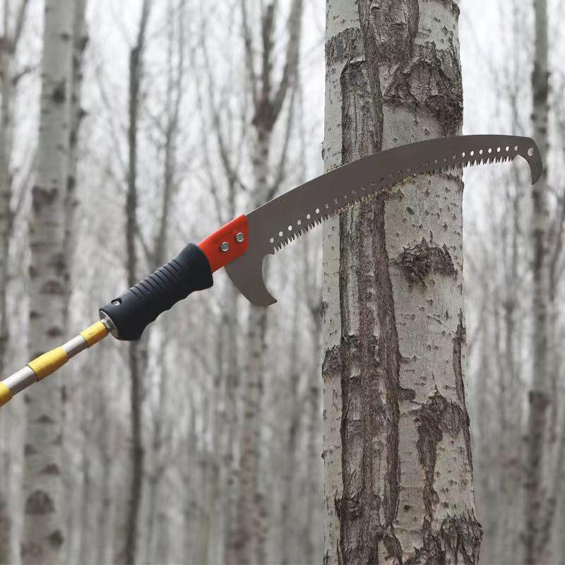 Stainless Steel Telescopic Pole with High Branch Saw and Fruit Tree Scoop Net