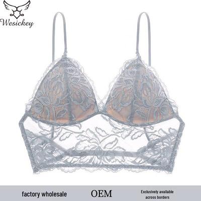 Elegant Lace Embroidered Wireless U-Back Bra