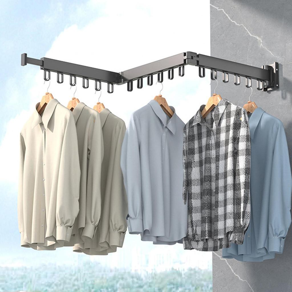 Heavy Duty Clothes Hanger Aluminum Space Saving Clothesline for Indoor - Three fold