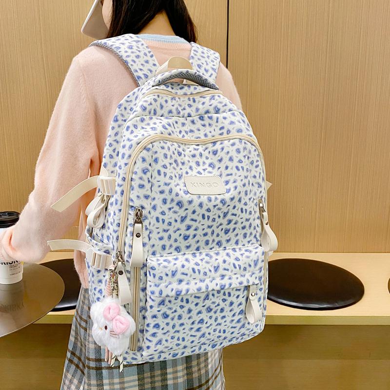 Sac à dos Imprimé Léopard Vache Lycéen Lycéenne Sac d'École Sac à Dos de Campus Féminin