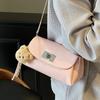 Popular hot-selling Korean version of casual simple style solid color pillow bag women's commuting versatile texture oil wax leather messenger bag