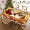 Golden Santa Claus Pattern Printed Tablecloth Christmas Decoration For Home 2025 Xmas Ornament Navidad Natal New Year Gift 2026