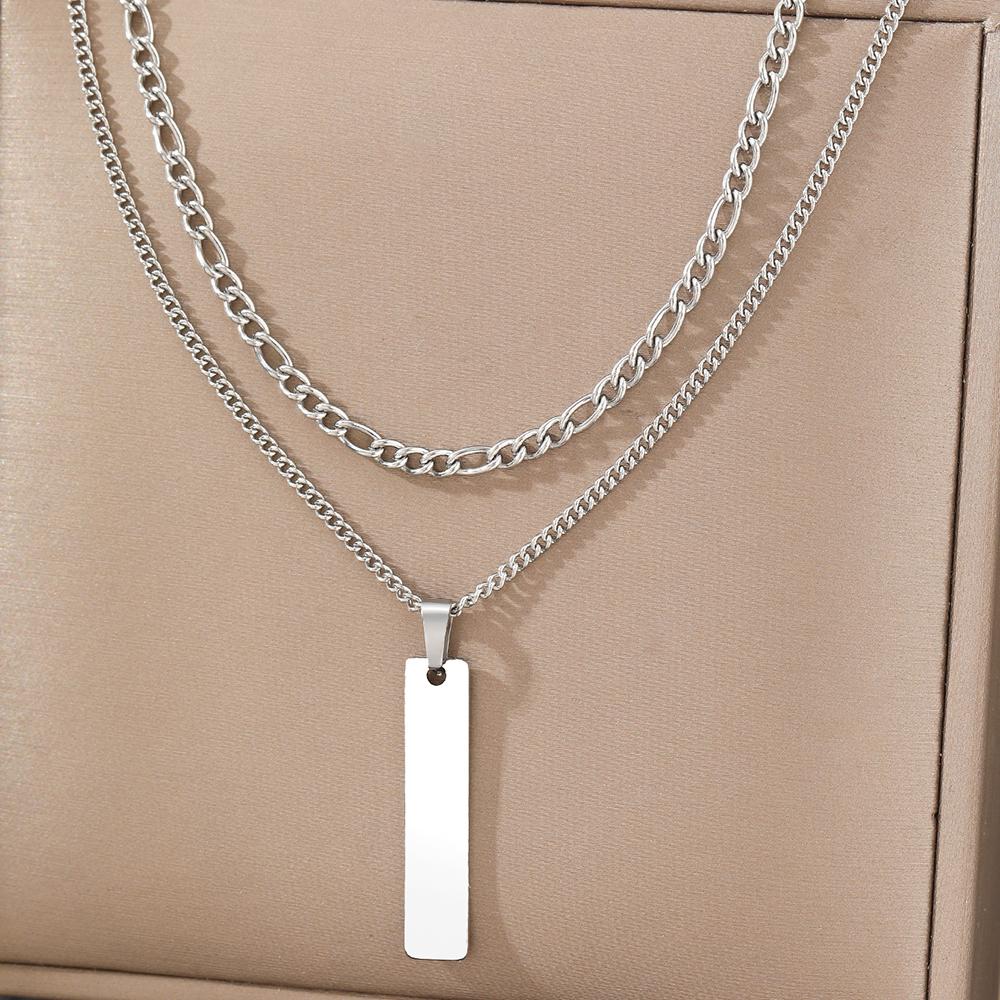 Stainless Steel Necklaces Fashionable Atmosphere Double Chain Pendant Necklaces For Women Zircon Suitable For Daily Wear Gifts