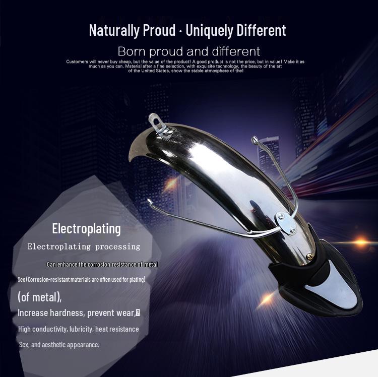 Electric Bike Mudguard Set, 14-16 Inch: Front & Rear Splash Guards for Two-Wheeled Vehicles.