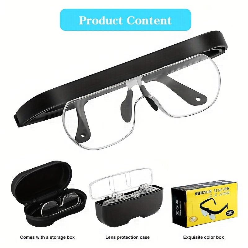 1pc Headband Magnifier - Hands-Free, Interchangeable 1.5X, 2.5X, 3.5X Magnifying Goggles for Reading, Close Work, Jewelry, Hobby, Crafts