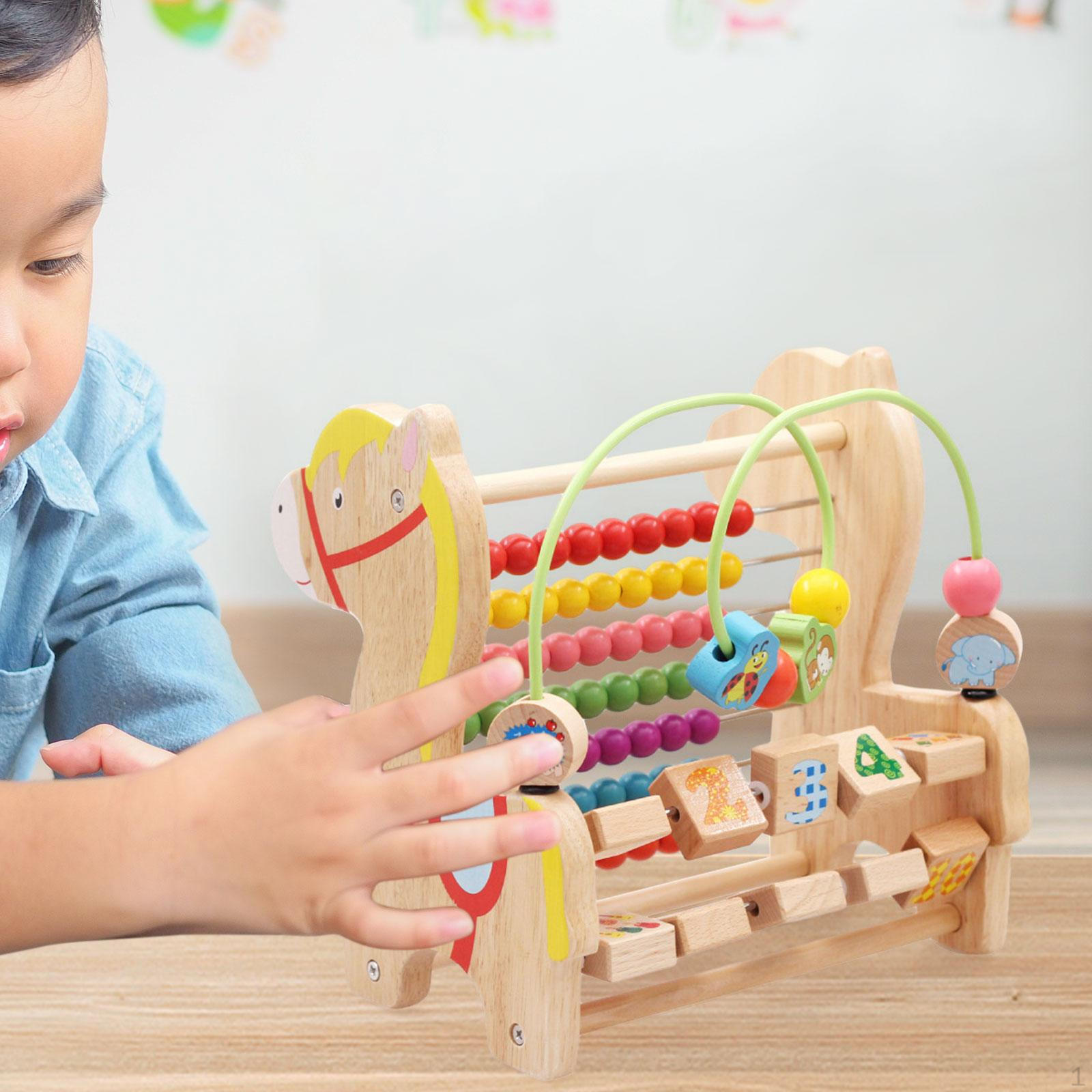 Wooden Bead Maze Toys for Toddlers,Preschool Educational Toys,Wooden Circle Toy,Bead Toy
