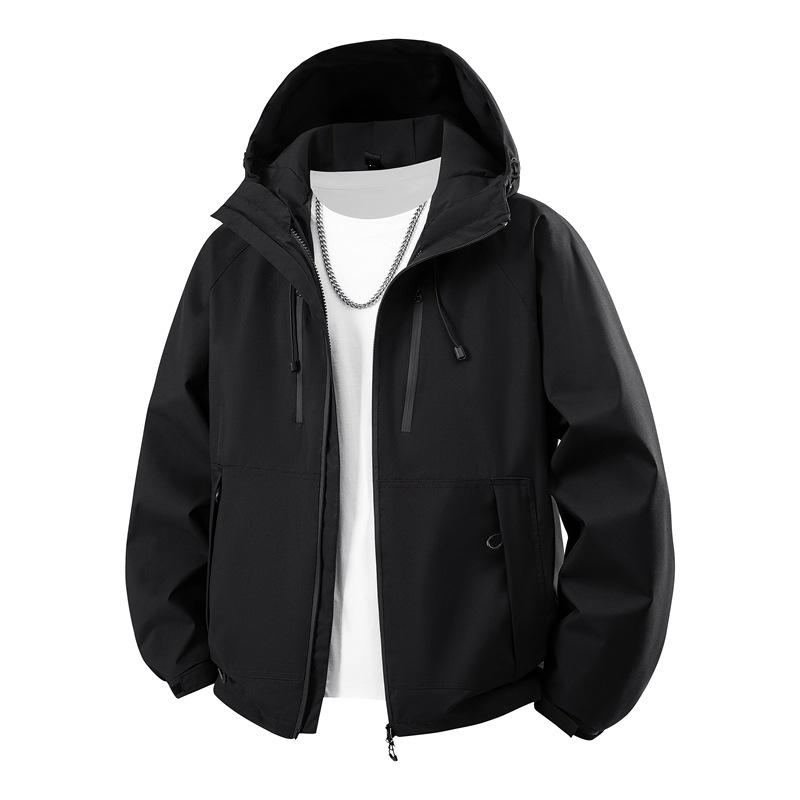 Spring and Autumn New Dopamine Men's Jacket Outdoor Windproof Casual Jacket Hooded Shoe Clothes