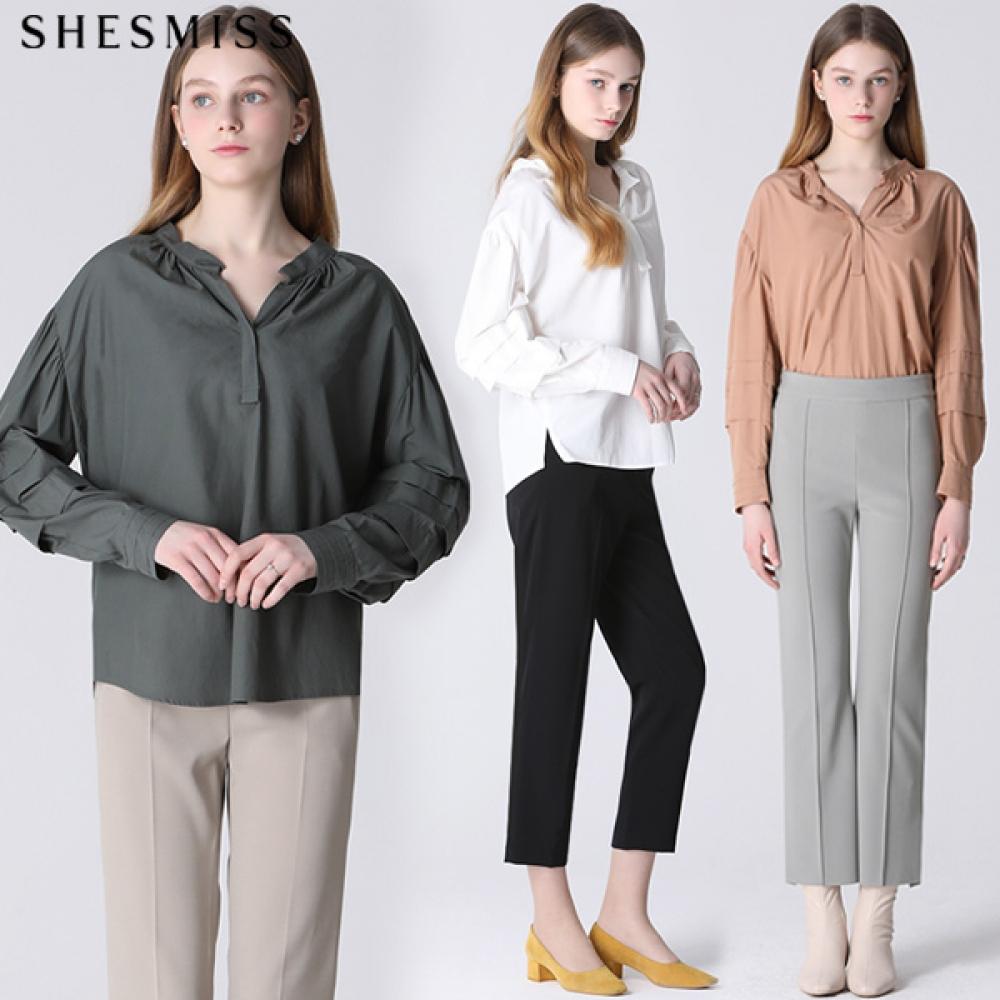 

Блузка Shs Miss с многослойными рукавами и вырезом под горло Dark Khaki (DK)/55