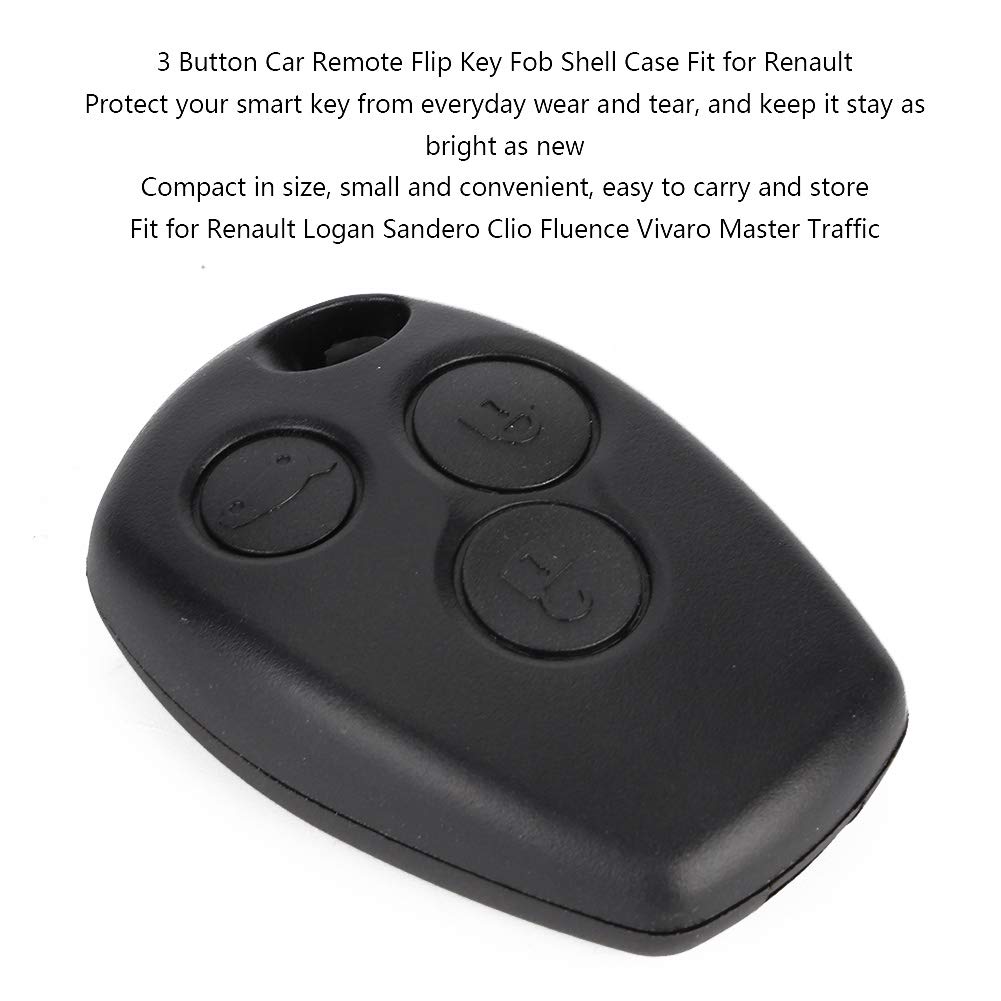 3 Button Car Remote Key Case for Cabalnot Logan Sandero Clio Fluence Vivalo Master
