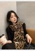 Sweet and cool retro leopard print fringed scarf female 1116 new millennium spice girl style autumn and winter thickened shawl scarf to keep warm
