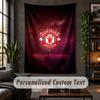 Personalized Wall Tapestry,Manchester United Custom Text, Soft Fabric Wall Art For Indoor Decoration