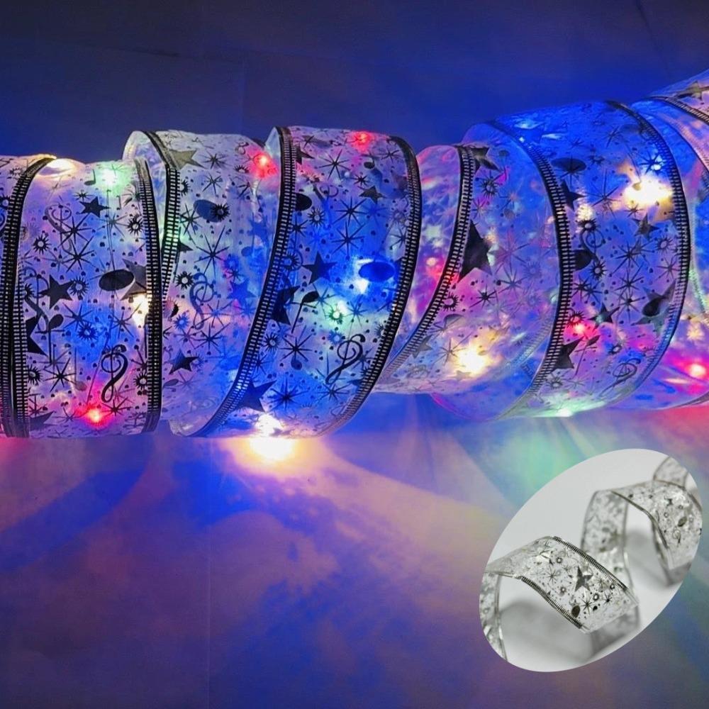 5/10M Xmas LED Light Strip Lace Bows Christmas Decoration Light  Window Display