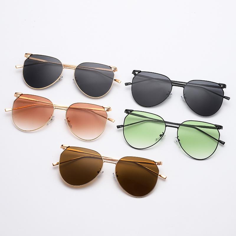 New ins style Internet celebrity street shot sunglasses men and women trendy personality metal sunglasses oval glasses s