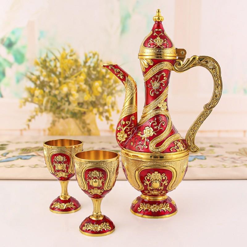 Elegant Kinesisk Baijiu Sæt Med Traditionelle Vinglas Karaffel Bryllupsgave Hjemmebrug