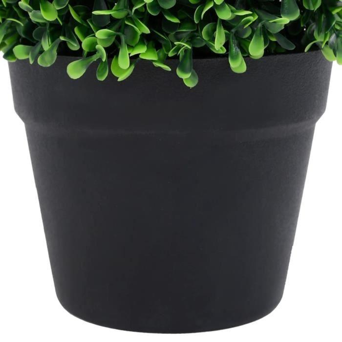 VidaXL Artificial Boxwood Plants 2 Pcs with Pots Ball Green 37 Cm