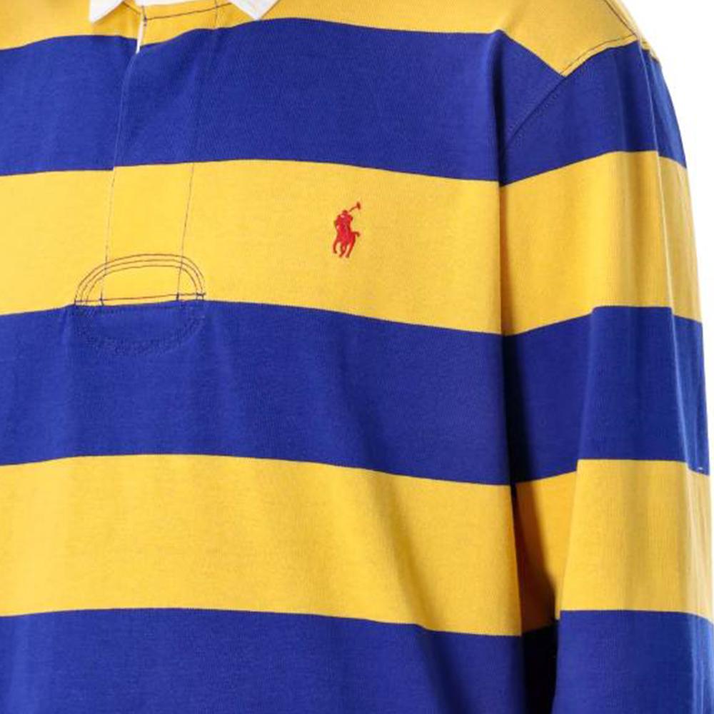 Polo Ralph Lauren Striped Logo Embroidered Long Sleeve Polo Shirt Men Tops Yellow 710717116-047