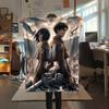 1PC Attack On Titan Print Flannel Blanket, High Quality All Seasons, Home Decor, Warmth and Comfort, Perfect for Christmas Gifts