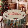 Christmas Round/Square Table Cloth, Santa Claus Snow Pattern, Table Decoration Cloth, Festive Atmosphere