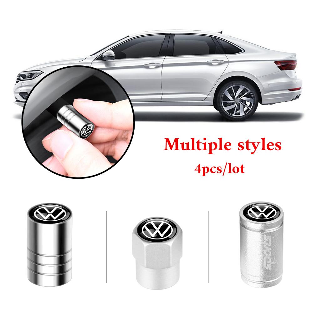 WHAQY1 4Pcs Car Wheel Tire Valve Cap Airdust Cover Auto Accessories For Volkswagen VW Rline GTI R Polo Golf Passat Magotan Tiguan Jetta