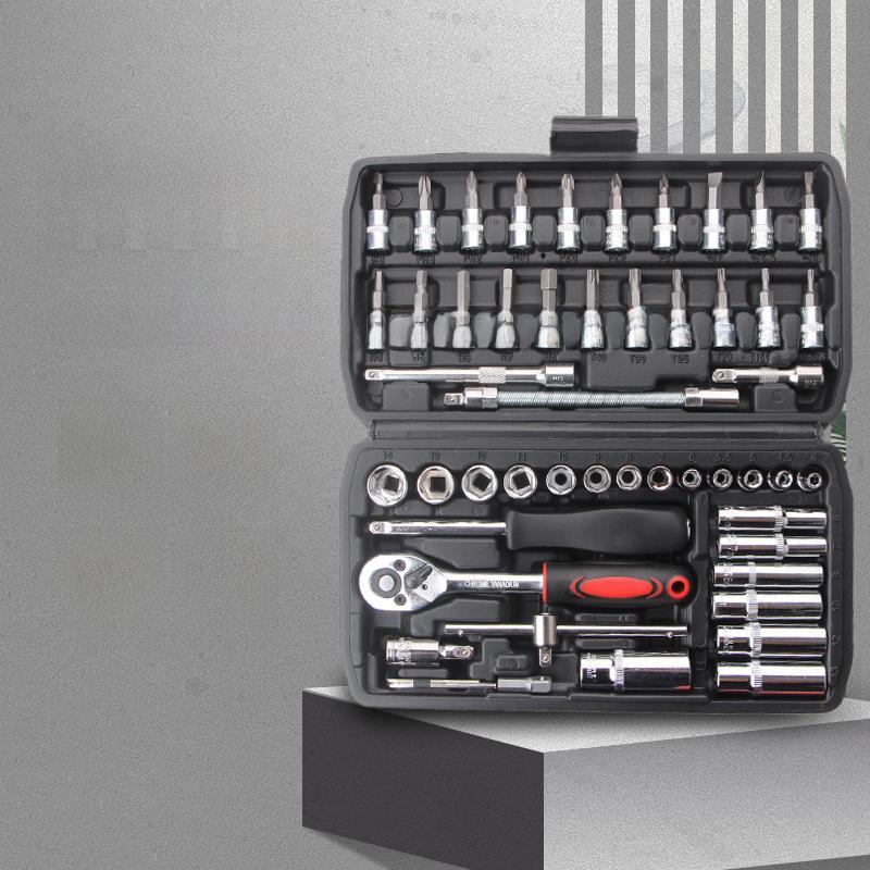 53-teiliger Steckschlüsselsatz mit Werkzeugkasten für Autoreparatur und Heimgebrauch