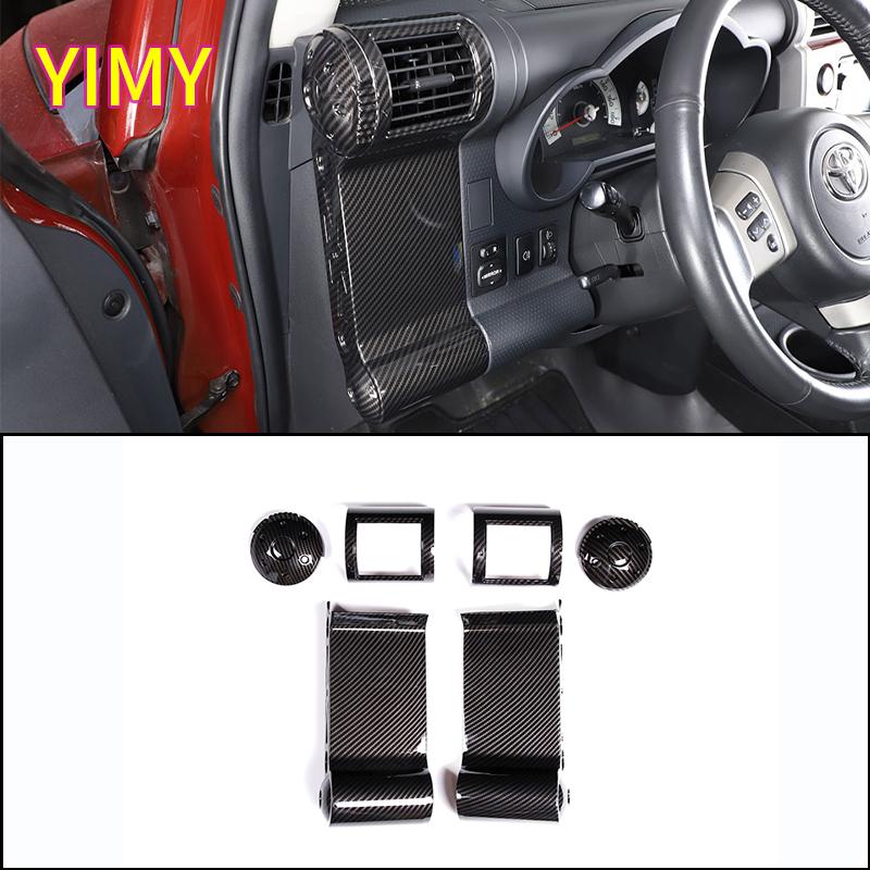 For Toyota FJ Cruiser 2007- LHD ABS Carbon Fiber Automotive Parts Control Shift Panel Decorative Strip Cover Accessories