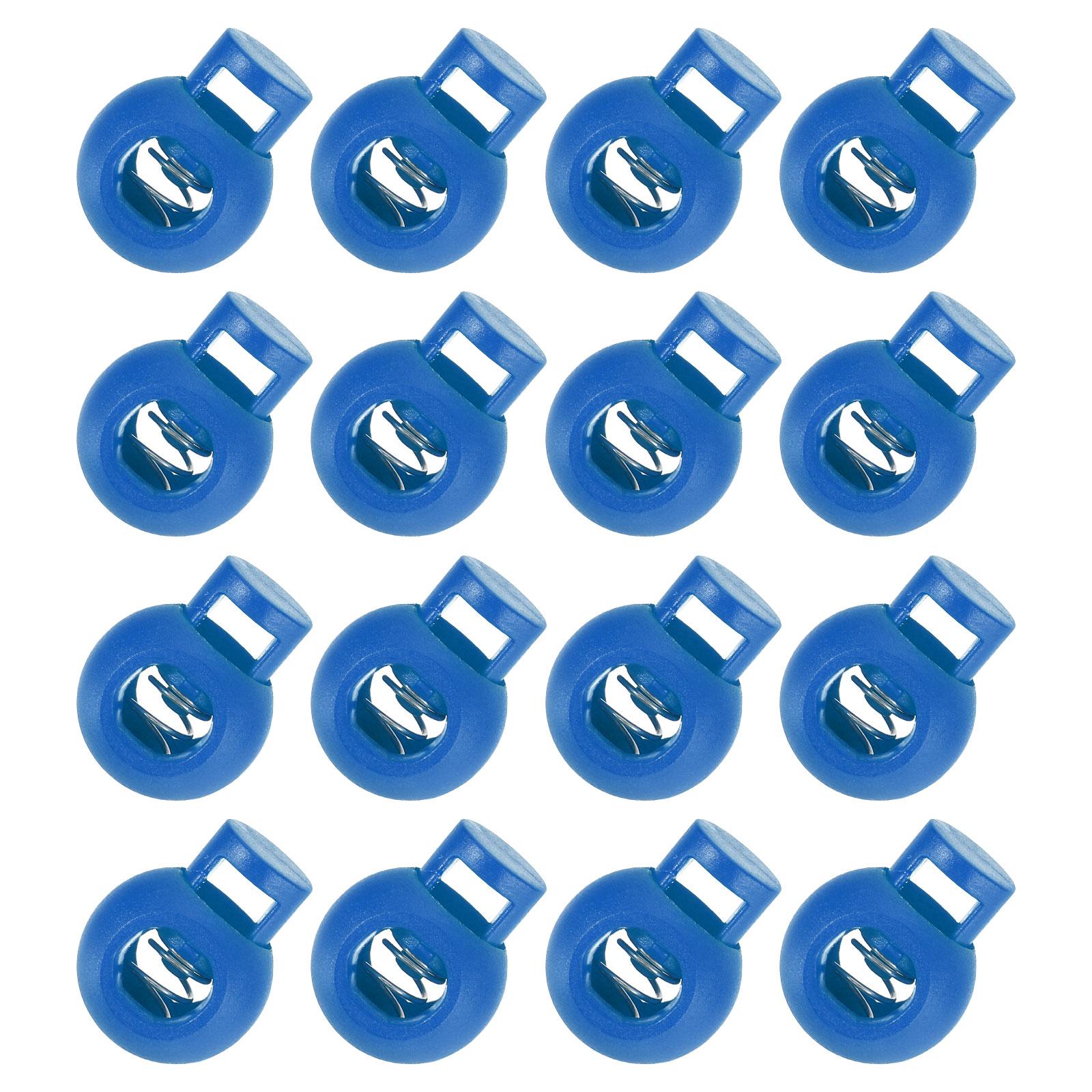 

50pcs Plastic Cord Locks Spring Slider Toggles Clip End Stopper Fastener Round Ball Shape for Drawstrings Paracord Shoelace 8mm синій