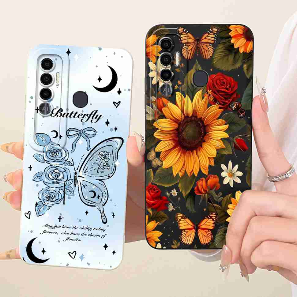 For Tecno Spark 7 Pro Case KF8 Fashion Flower Cat Soft Silicone Back Cover For Tecno Spark7 Spark 7 Pro Phone Case Bumper